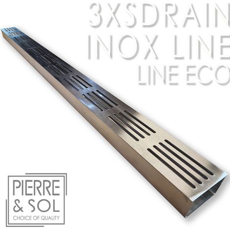 Caniveau Inox Hauteur 3,5 cm - 3XSDRAIN EASY Grille Inox Line - LINE ECO - Pièce en T (1/2)