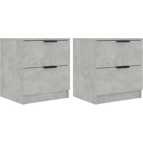 Maison Exclusive - Comodini 2pz Grigio Cemento in Legno Multistrato (1/5)