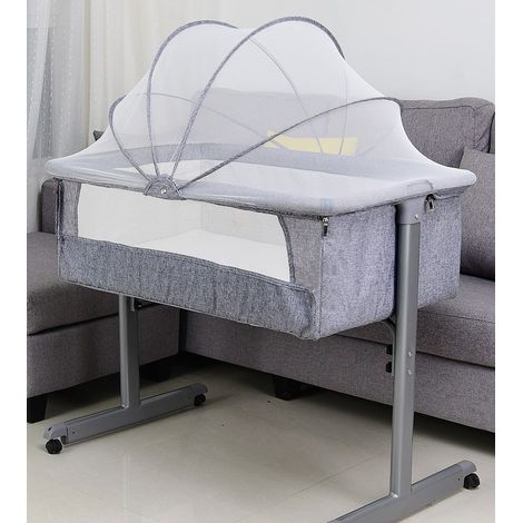 Yongqing – Lit de bébé berceau multifonctionnel 96×57×77 cm – Alliage d'aluminium – Moustiquaire étanche – 4 roulettes silencieuses