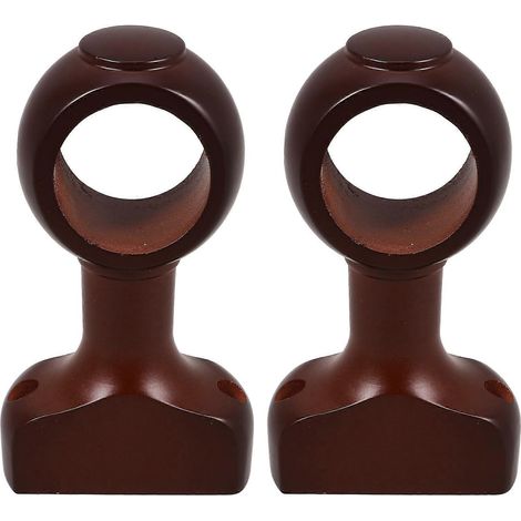 Support de tringle à rideaux en bois robuste pour fixation murale, 6 supports en bois (1/5)