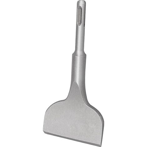 Burin plat SDS Plus 165 mm x 75 mm, pour le retrait du plâtre. Pointe extra-dure. Géométrie optimisée pour les carreaux. Outil de burin professionnel pour perceuse à percussion. (1/5)