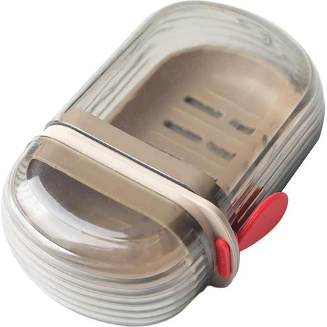 Porte-savon de voyage portable, conception vidable et étanche, plastique transparent, couvercle hermétique à double couche (1/5)