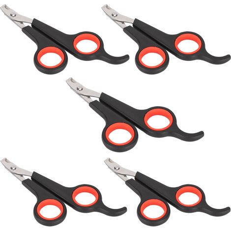 Lot de 5 coupe-ongles professionnels pour chiots, chats et chiens, idéal pour le toilettage des petites bêtes.