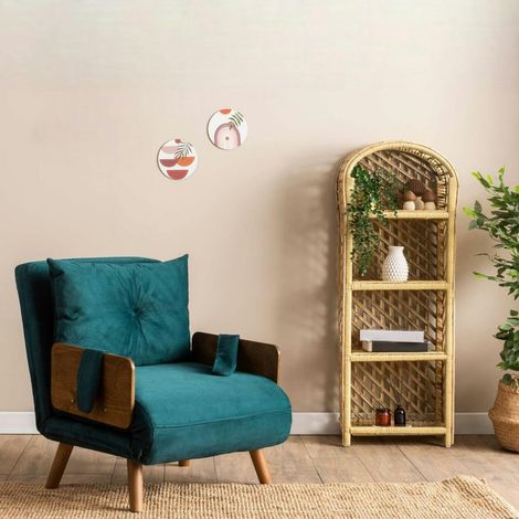 Fauteuil convertible bleu lagon 1 place couchage 190 cm LOJA (1/5)