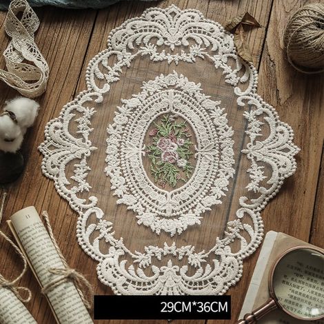 Napperon En Dentelle Crochet - Napperon De Table En Coton - Pour Décoration De Salle À Manger Salon Cuisine Bureau - 1 Pièce (1/5)