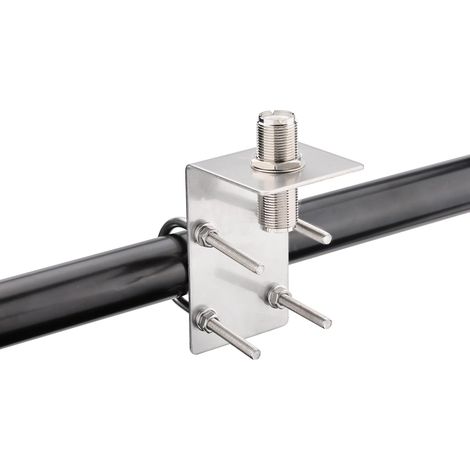Support Mât Antenne Boulons en U + Adaptateur de UHF SO239 à SO239 Fixation en Acier Inoxydable, Trou de 16 mm, pour Radio CB / VHF UHF / Mobile / Amateur (1/5)