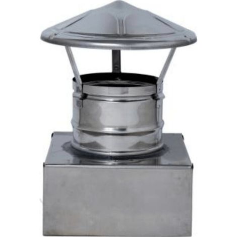 Pot de cheminée étanche é la pluie sur base carrée pour cheminée 35x35 cm