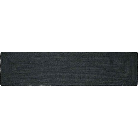 Tapis de surface Rectangulaire Gris foncé 60 x 200 cm Jute vidaXL