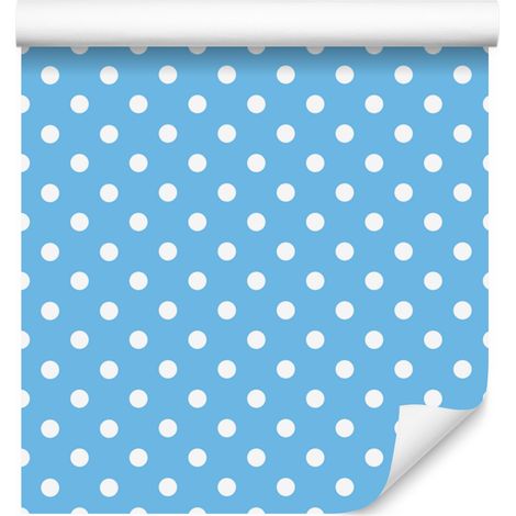 Papier peint à pois azur, un détail clair pour le salon et la chambre 50x1000 cm (1/5)
