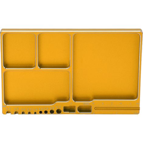Plateau magnétique en alliage d'aluminium, plateau de pièces magnétiques avec coussin magnétique, large utilisation pour réparation RC, or (1/5)