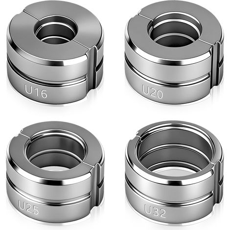 Mâchoires de Sertissage profil U–Finition Argentée, Chromage Galvanique 16/20/25/32 mm – Pour Tubes PEX, PE, PVC et Composites – Acier Chromé HRC 48-55 – pour sertisseuses manuelles et électriques (1/5)