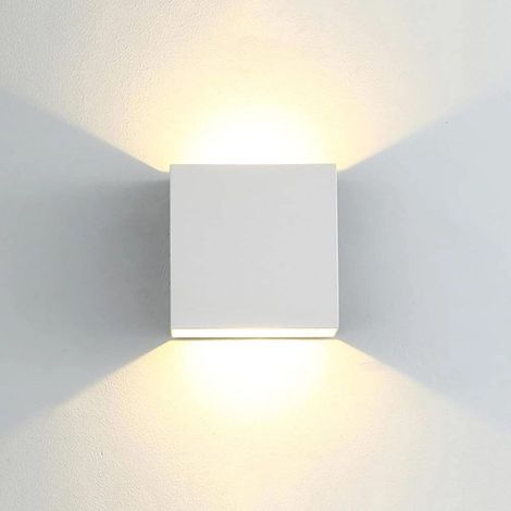 Applique murale LED 6W carrée blanche, lumière chaude 3000K, non dimmable (1/5)