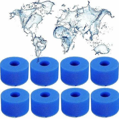 Set of 8 reusable S1-type foam filters for Intex S1 spas, suitable for S1-type pools, aquariums, and spas. (1/5)