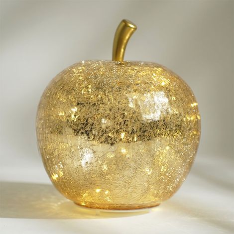 Lampe à Poser Led Pomme doré verre 22x22x24cm (1/2)