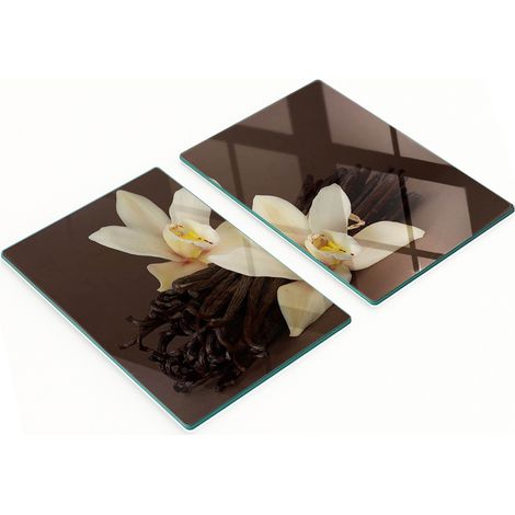 Taglieri decorativi in vetro per servire snack, colore vaniglia, 2x40x52 cm (1/5)