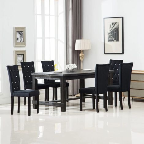 vidaXL Sedie da Pranzo 6 pz Nere in Velluto