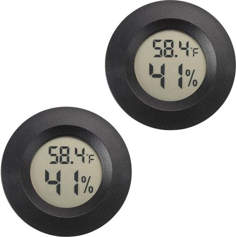 Mini termometro igrometro digitale, monitor di umidità per interni/esterni, termometro per rettili per umidificatori, serre, giardini, cantine, Fahrenheit (℉)/Celsius (℃), confezione da 2 (1/4)