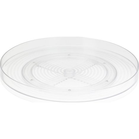 Organizador giratorio para nevera, transparente, redondo, de plástico, 23 cm, 1 unidad. (1/3)