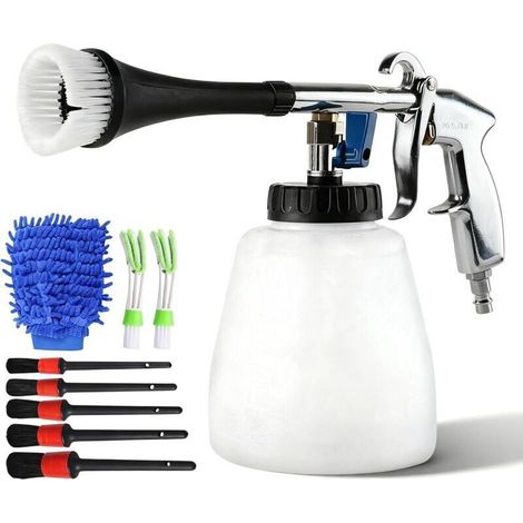 Pistolet de Nettoyage de Voiture, 60L 69,2Bar Kit de Nettoyage D'air Comprimé Pistolet de Lavage Portable Avec Buse, Serviettes, Gants, Brosses (1/4)