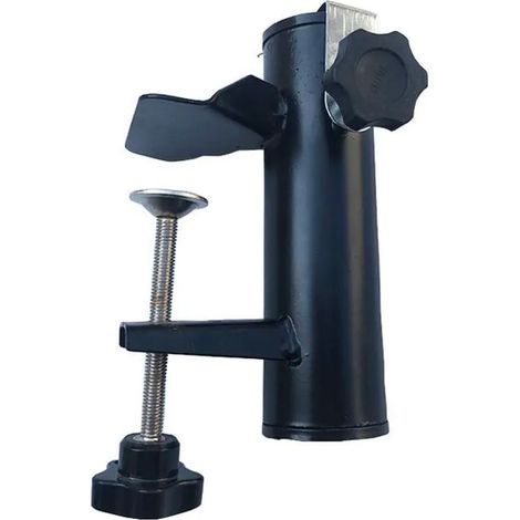 Soporte de parasol rectangular con pinza de barandilla, soporte de parasol de metal, soporte de parasol de balcón, pinza de mesa para balcón, terraza o mesa (1/5)