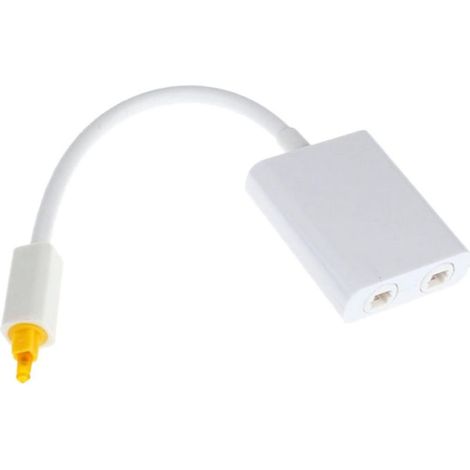 1pc Répartiteur de fibre optique Blanc, séparateur audio numérique à fibre optique à double port connecte facilement plusieurs composants(Blanc) (1/5)