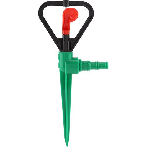 Arroseur de jardin en plastique de 1,27 cm (1/2 pouce) avec jet d'eau à 360° et système goutte à goutte, à fixer au sol avec un piquet. (1/5)