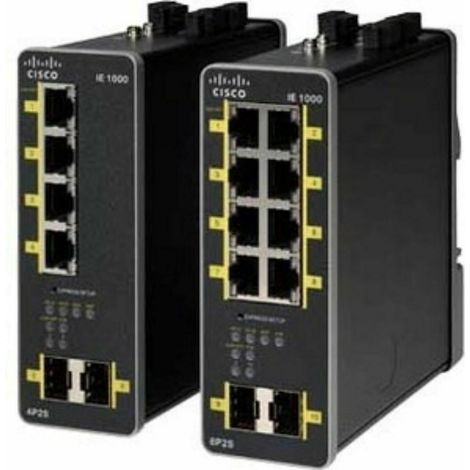 Switch Ethernet Cisco IE 1000-4P2S-LM Gestito Gigabit con Supporto PoE, 2 porte SFP e 4 porte Ethernet Fast, Nero