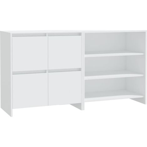 2 pcs Buffet，Bahut，Meuble de Rangements Blanc Bois d'ingénierie CFW74437 (1/5)