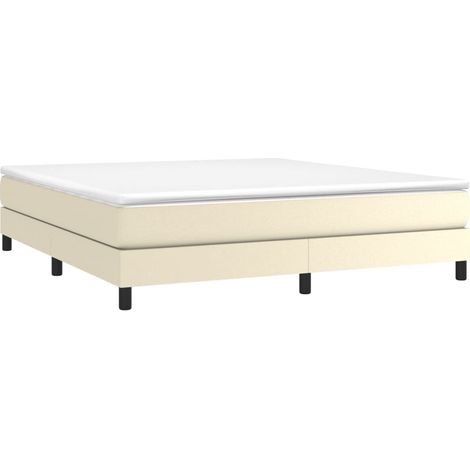 Boxspringbettgestell Creme 160x200 cm Kunstleder vidaXL
