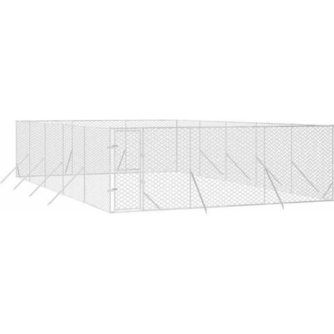Outdoor-Hundezwinger Silbern 6x10x2 m Verzinkter Stahl vidaXL