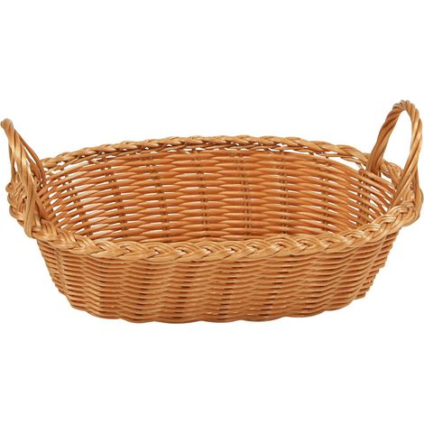 Ovaler Korb für Brot und Obst, beige