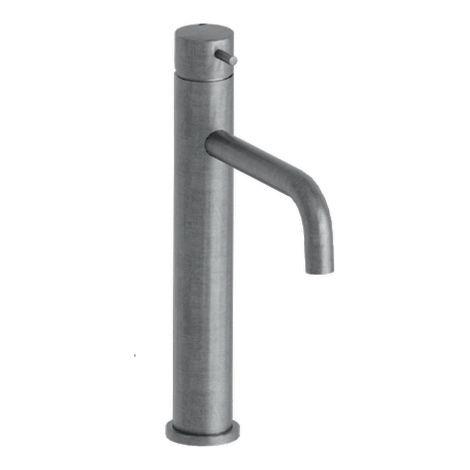 Robinet mitigeur lavabo mi-haut TRIVERDE métal brossé avec bonde up&down - Cristina Ondyna (1/2)