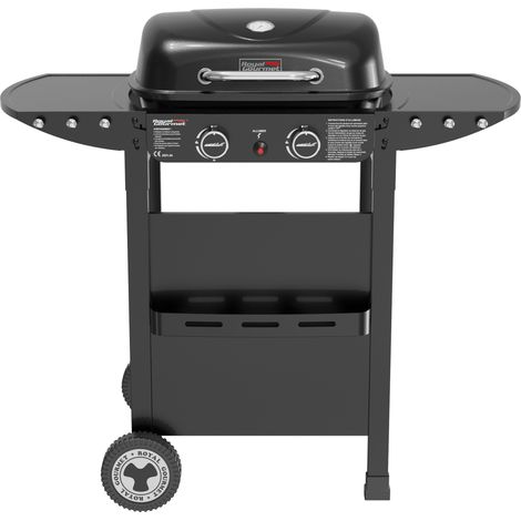 Royal Gourmet – Barbecue à gaz sur chariot 2 brûleurs 5 kW – Plaque et grille combinés – Allumage piézo – Mobilité avec roues