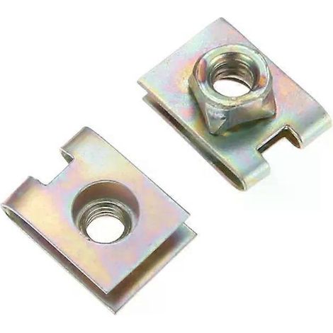 10 fixations pour plaque d'immatriculation, clips de fixation métalliques en forme de U, joint, écrou et boulon de 6 mm avec boucle et rivets (1/5)