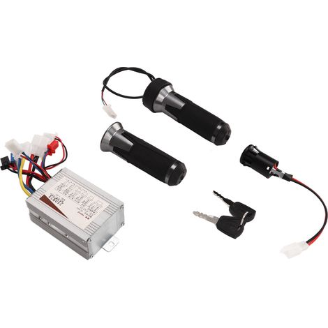 Ensemble de verrouillage de porte électrique universel à bouton d'accélérateur argenté et noir 48 V 800 W (1/5)