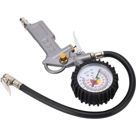Reifenfüller mit Manometer, 225PSI Düsenspitze, 0,3 Zoll Anschluss, Aufblaszubehör für Auto und Fahrzeug. (1/5)