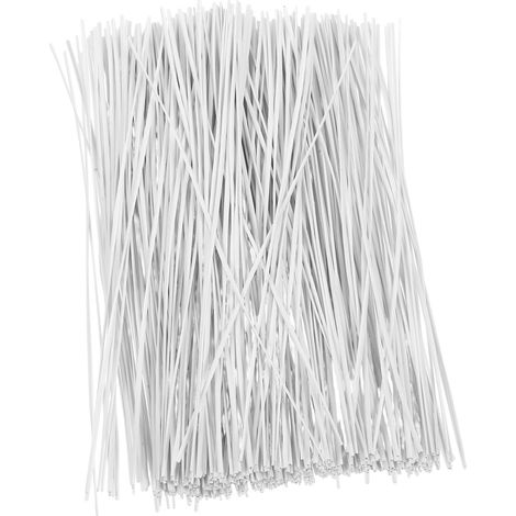 Clips Câbles de Jardin Réutilisables en Fil de Fer Gainé Blanc 500 Pièces  Longueur 15cm, Âme Métallique Gainée Plastique, Maintien pour Câbles Enroulés et Usages de Jardinage (1/5)