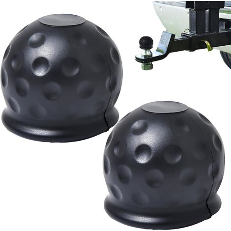 2 fundas para bola de remolque, protector para bola de remolque de coche, para coches, camiones y remolques (negro)