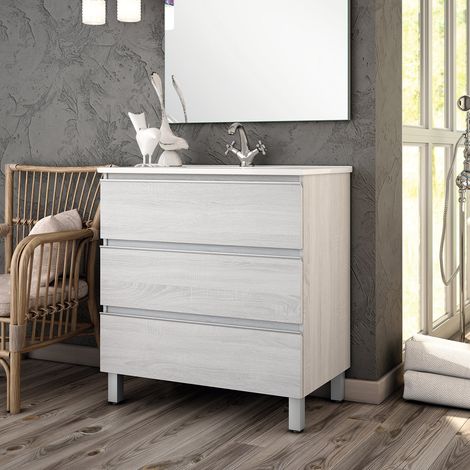 BATHME MADISON TOP Mueble de Baño con Lavabo 3 Cajones Hibernian - Medida: 70 CM - ref: CNB216HH+SA.LIECO7146
