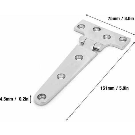 Cerniera in acciaio inox, accessorio per casetta da giardino, 1 pezzo, 150 x 75 mm (argento) (1/4)