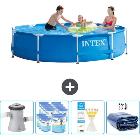Intex Piscina con struttura Rotonda - 305x76 cm - 7-pezzi SCB86 (1/4)