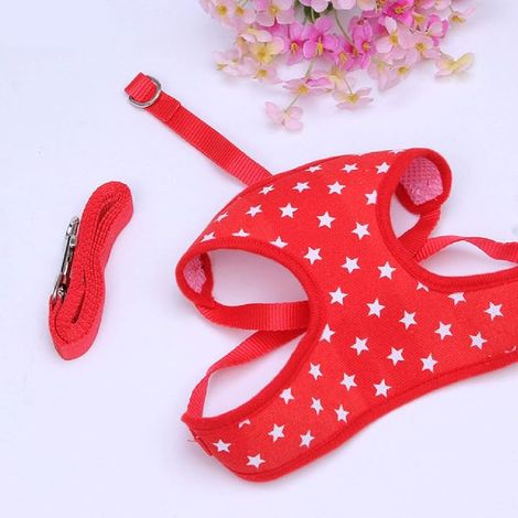Ceinture de poitrine en tissu pour chien et chat, sangle de poitrine avec harnais et laisse pour chiot, accessoires pour jeunes chiens, taille M, 2 pièces (1/5)