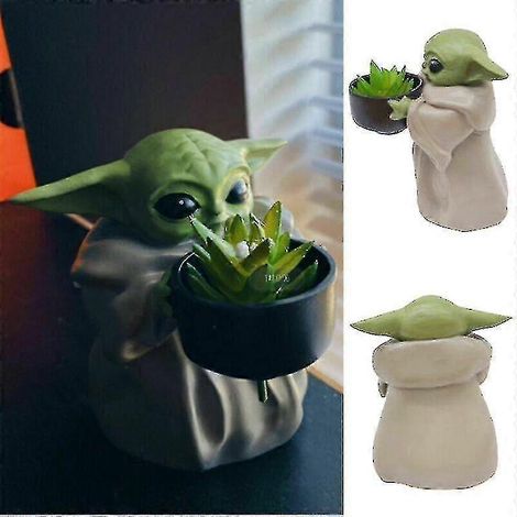 26-27 Pot de fleurs Bébé Yoda pour plantes succulentes décoration de jardin et d'intérieur (1/5)