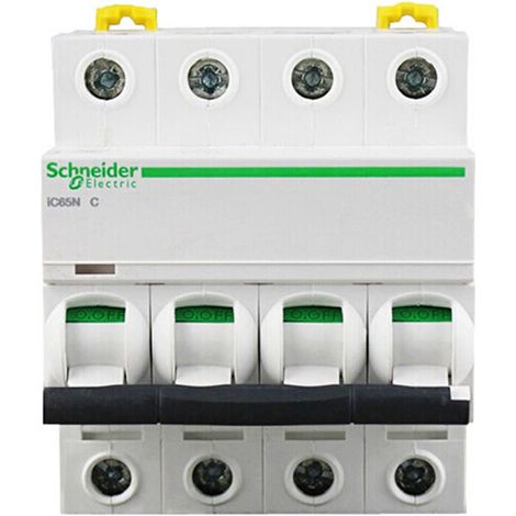 Disjoncteur Schneider Acti9 iC65N 4P C50A A9F18450 – Disjoncteur modulaire 4 pôles 50A pour tableau électrique hôtel professionnel