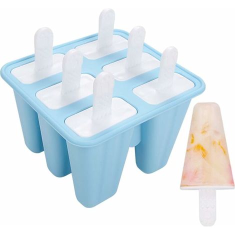 SnowIce Cream Molds Silicone Ice Cream Molds Set of 6 Ice Cream Molds, DIY Ice Cream Container, Reusable, Blue (1/5)