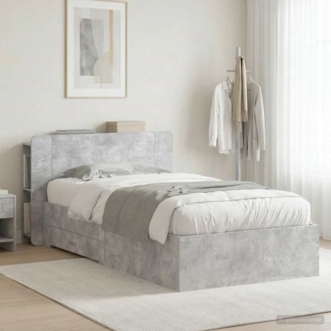 Cadre de lit avec rangement Gris béton 80 x 200 cm (1/5)