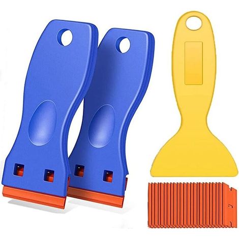 Lot de 3 Grattoirs à Lames Plastique pour Décoller Autocollants et Étiquettes Adhésives (1/4)