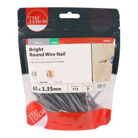 TIMCO Round Wire Nails Bright - 65 x 3.35
