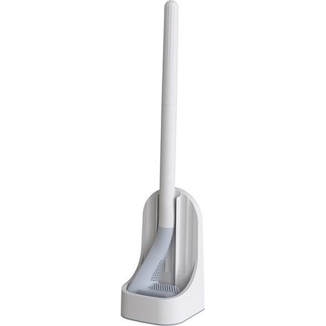 Scopa per WC da golf, con manico lungo, in silicone, ad asciugatura rapida, con supporto per il bagno (luna bianca) (1/5)
