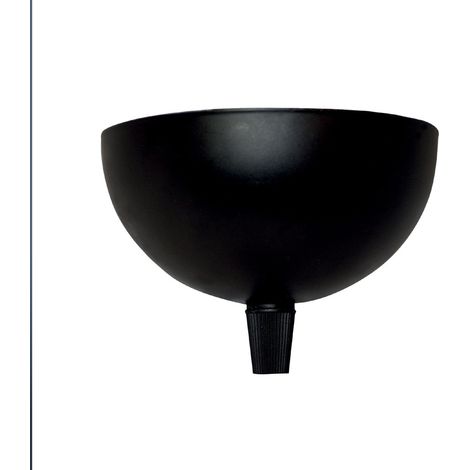Pavillon cache-fils métal rond noir diam.100mm, serre câble inclus - Tibelec (1/3)